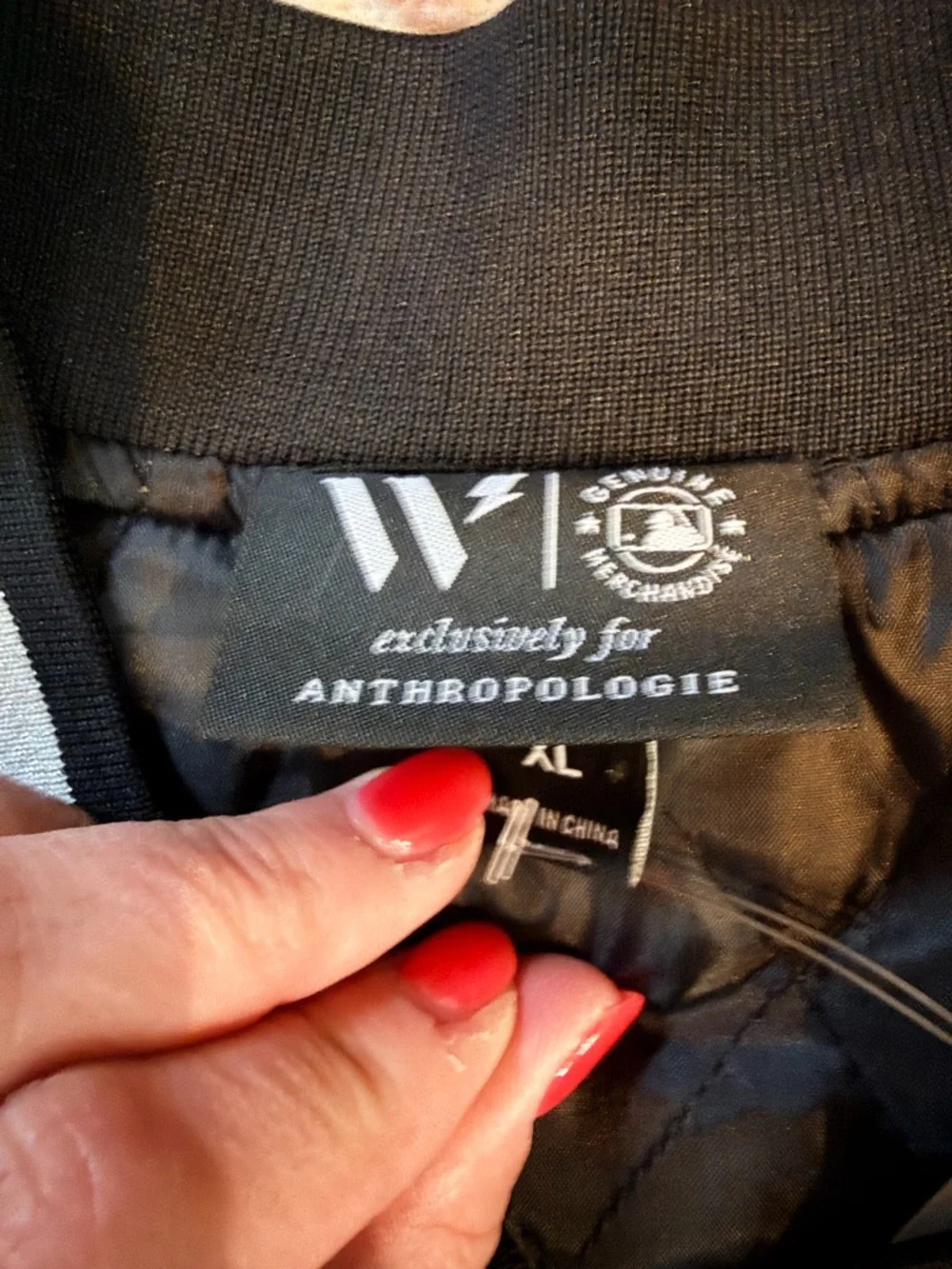 Chicago Cubs Black Varsity Jacket with Patches Anthropologie mlb - Picture 4 of 6